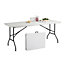 6Ft Heavy Duty Folding Table - Portable Plastic Camping Garden Party Catering Outdoor Indoor Use