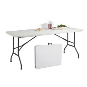 6Ft Heavy Duty Folding Table - Portable Plastic Camping Garden Party Catering Outdoor Indoor Use