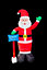6ft Inflatable Hand Waving Santa Clause with North Pole Sign Board Pre Lit Mains Powered White LED Lights Christmas