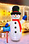 6ft Inflatable Hand Waving Snowman with North Pole Sign Board Pre Lit Mains Powered White LED Lights
