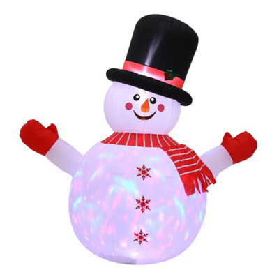 Danxilu 5 FT Christmas Inflatables Snowman With Colorful Rotating Led Lights Outdoor Yard Decorations, Blow Up Cute Snowman Xmas Frosty Winter Decor Clearance For Indoor Lawn Garden Holiday Party - Nombre De