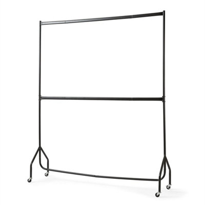6ft long x 7ft Two Tier Heavy Duty Clothes Rail Garment Hanging Rack In ...