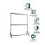 6ft long x 7ft Two Tier Heavy Duty Clothes Rail Garment Hanging Rack In Black