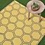 6ft Outdoor Garden Rug - Yellow Honeycomb
