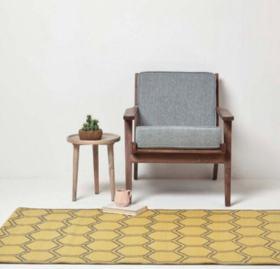 6ft Outdoor Garden Rug - Yellow Honeycomb - 4