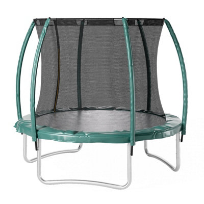 6FT Outdoor Round Trampoline with Safety Net Enclosure Dark Green