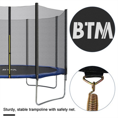 6FT Outdoor Trampoline, Safety Enclosure,Kids Trampoline, with Netting and Ladder Edge Cover Jumping Mat, Black