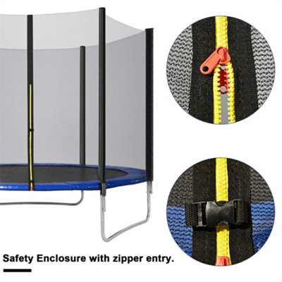 6FT Outdoor Trampoline, Safety Enclosure,Kids Trampoline, with Netting and Ladder Edge Cover Jumping Mat, Black