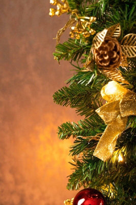 6ft Pre-Lit Artificial Garland with Pinecones & Baubles - 5