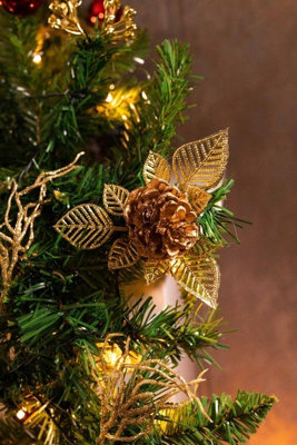 6ft Pre-Lit Artificial Garland with Pinecones & Baubles - 7