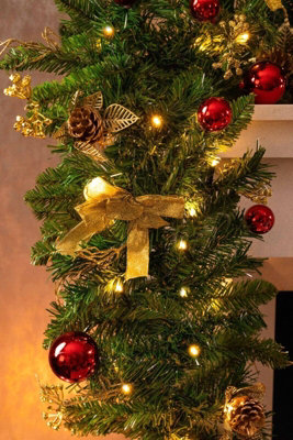 6ft Pre-Lit Artificial Garland with Pinecones & Baubles - 9