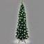 6Ft Pre-Lit Artificial Slim Christmas Pencil Tree Holiday Home Decorations, Pointed Tips, Warm White/Multicolour LEDs