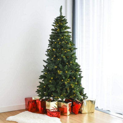 6ft Pre Lit Christmas Tree With Stand 861 Realistic Pine Tips | DIY at B&Q
