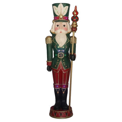6ft Pre-Lit Grand Nutcracker with 25 LED Lights & 8 Christmas Songs ...