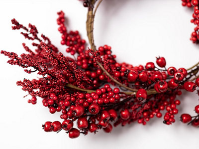 6ft Red Berries Christmas Artificial Garland - 3