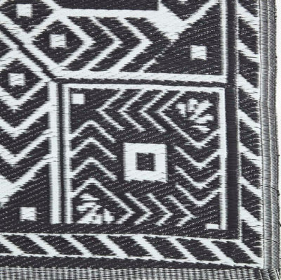6ft Reversible Outdoor Rug - Grey Diamond
