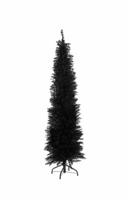 6FT Slimline Artificial 560 Tips Christmas Tree - Black