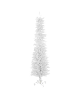 6FT Slimline Artificial 560 Tips Christmas Tree White DIY at B&Q
