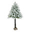 6FT Snowy Half Parasol Artificial Christmas Tree, Xmas Tree for Home, Office, Indoor Decoration