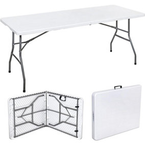 6ft Trestle Folding Table Indoor Outdoor Garden - White