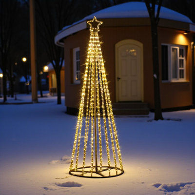 6ft Warm White Light Up Maypole Star Tree