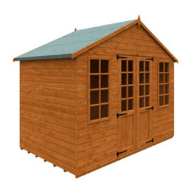 6ft x 10ft (1.75m x 2.95m) Wooden Classic Tongue and Groove APEX Summerhouse (12mm T&G Floor + Roof) (6 x 10) (6x10)