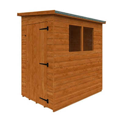 6ft x 4ft (1750mm x 1150mm) Horsforth Shiplap Lean-to Pent Shed with 2 Windows (12mm Tongue and Groove Floor and Roof)