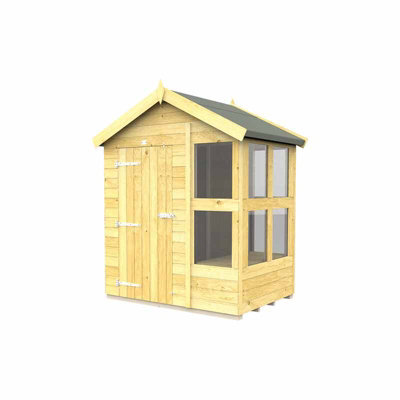 6ft x 4ft Apex Potting Shed - Wood - L 127 x W 175 x H 217 cm