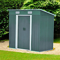 6ft x 4ft Metal Shed, Garden Shed with Double Door - Green