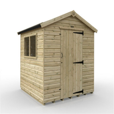 6ft x 6ft (1750mm x 1750mm) Horsforth Elite Pressure Treated Shiplap Apex Shed with 2 Windows