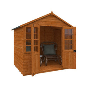 6ft x 8ft (1.75m x 2.35m) Horsforth Wooden Classic Tongue and Groove APEX Summerhouse (12mm T&G Floor + Roof) (6 x 8) (6x8)