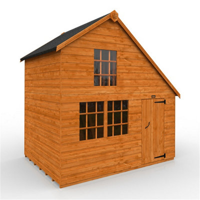 6ft x 8ft (1750mm x 2350mm) Horsforth Shiplap Den With 3 Windows (12mm Tongue and Groove Floor and Roof)