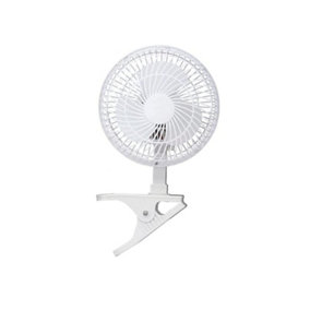 6inch Lightweight Desk Clip Fan Portable Speed Low Noise Oscillation Powerful Airflow Adjustable Tilt 3 Years Guarantee White