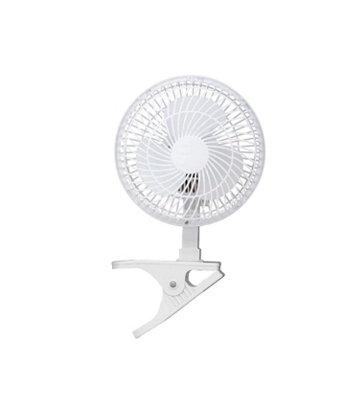 6inch Low Noise Oscillation Clip Fan - White