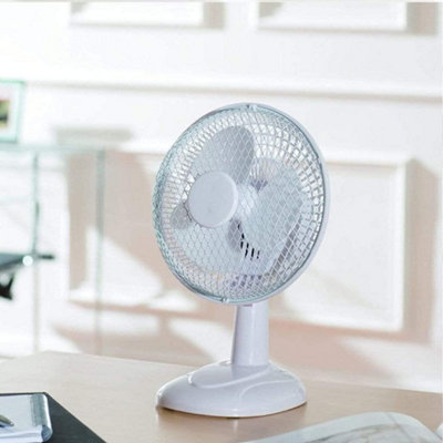 6inch Low Noise Oscillation Desk Fan - White