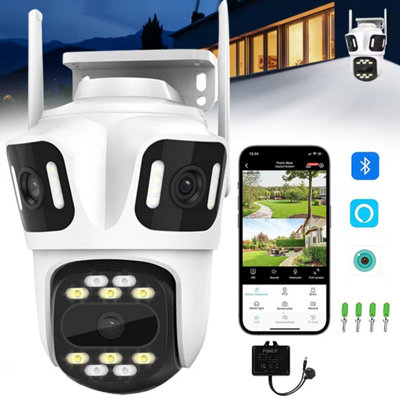 6K Triple Lens CCTV Camera IP PTZ Wireless WiFi