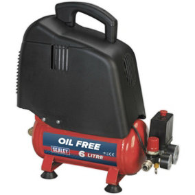 6L Belt Drive Air Compressor - 1.5hp Oil Free Motor - Quick Release Coupling