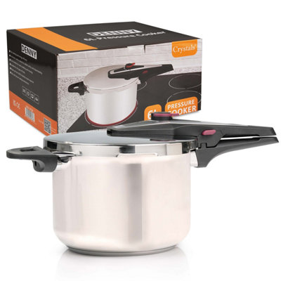 6L Stainless Steel Pressure Cooker Durable Dual Handle Kitchen