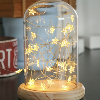 6M 40 LED Star Fairy Christmas Lights Silver Wire Waterproof Mini Led