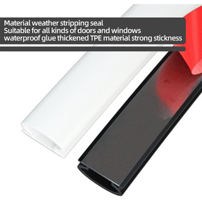 Rubber Weather Stripping Door Seal Strip, 33 Ft Self-Adhesive Door Seal