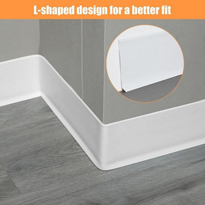 6m Self Adhesive PVC Flexible Skirting Board Floor Trim Strips UK
