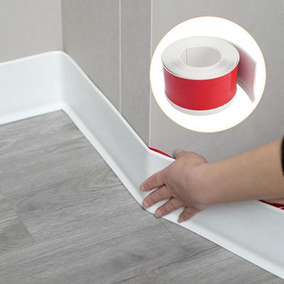 6m Self Adhesive PVC Flexible Skirting Board Floor Trim Strips UK