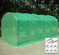 6m x 3.5m + Ground Anchor Kit (20' x 11.5' approx) Pro Max Green Poly Tunnel