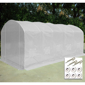 6m x 3.5m + Ground Anchor Kit (20' x 11.5' approx) Pro Max White Poly Tunnel