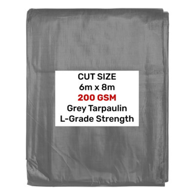 6m x 8m Heavy duty gray waterproof tarpaulin/ground sheet - 4