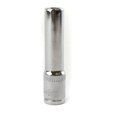 6mm 1/4" Drive Double Deep Metric Socket Single Hex / 6 sided Bergen