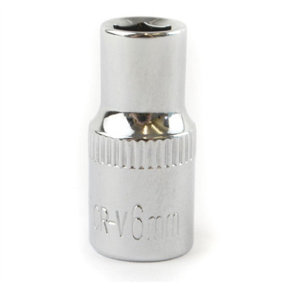 6mm 1/4" Drive Shallow Metric Socket Single Hex / 6 sided Bergen