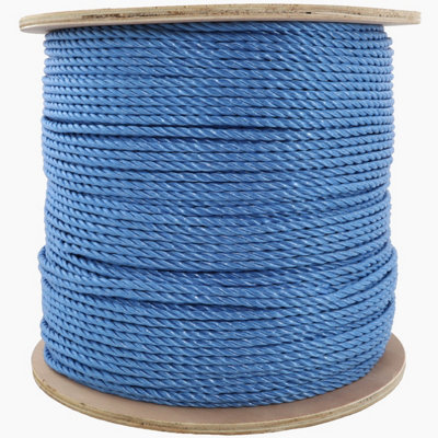 6mm Blue Polypropylene Rope 500M Drum - Ideal for Cable Pulling