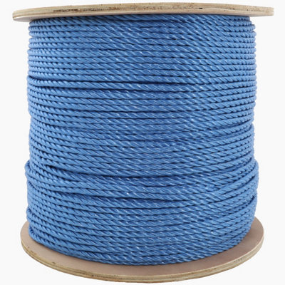 6mm Blue Polypropylene Rope 500M Drum - Ideal for Cable Pulling