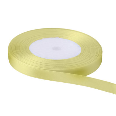 6mm Canary Double Sided Satin Polyester Ribbon Roll, 25 metres